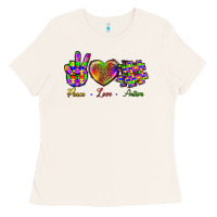 Bone Peace Love Autism Ladies Tee - BundleAndBundleShop