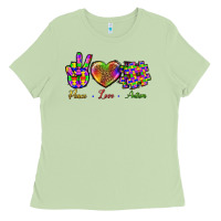 Matcha Peace Love Autism Ladies Tee - BundleAndBundleShop