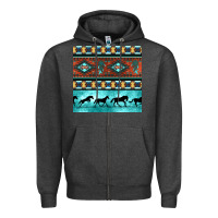 Charcoal Heather native american aztec seamless pattern Zipper Hoodie - BundleAndBundleShop