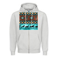 Dove Grey native american aztec seamless pattern Zipper Hoodie - BundleAndBundleShop