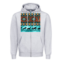 Heather Grey native american aztec seamless pattern Zipper Hoodie - BundleAndBundleShop