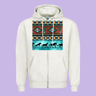 Native American Aztec Seamless Pattern Zipper Hoodie Designed By Bundleandbundleshop
