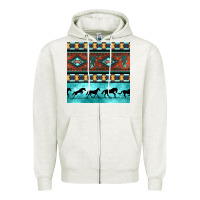 Oatmeal Heather native american aztec seamless pattern Zipper Hoodie - BundleAndBundleShop
