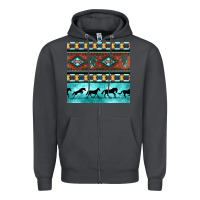 Smoke native american aztec seamless pattern Zipper Hoodie - BundleAndBundleShop