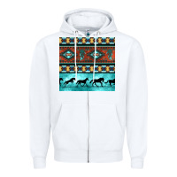 White native american aztec seamless pattern Zipper Hoodie - BundleAndBundleShop