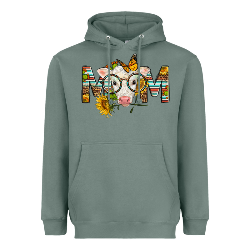 Western Baby Calf Mom With Sunflower Mother's Day Heavyweight Hoodie by LillyAllenDesigns | Teevron