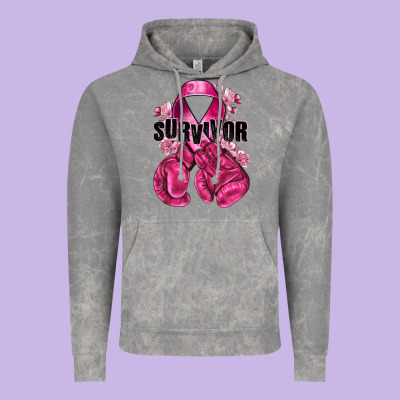 Survivor Breast Cancer With Boxing Gloves Vintage Hoodie Designed By Nancycooperartshop