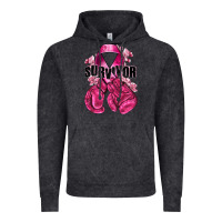 Vintage Black Survivor Breast Cancer with boxing gloves Vintage Hoodie - NancyCooperArtShop