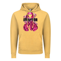 Vintage Mustard Survivor Breast Cancer with boxing gloves Vintage Hoodie - NancyCooperArtShop