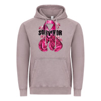 Vintage Zinc Survivor Breast Cancer with boxing gloves Vintage Hoodie - NancyCooperArtShop