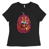 Black watercolor pumpkin leopard Ladies Tee - RanaPortraitStore