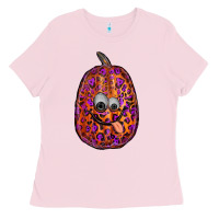 Bubblegum Pink watercolor pumpkin leopard Ladies Tee - RanaPortraitStore