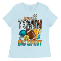 Baby Blue Small Town Big Spirit Ladies Tee - BundleAndBundleShop