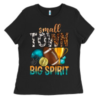 Black Small Town Big Spirit Ladies Tee - BundleAndBundleShop