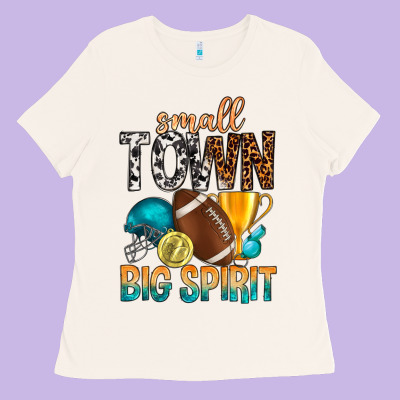 Small Town Big Spirit Ladies Tee Designed By Bundleandbundleshop