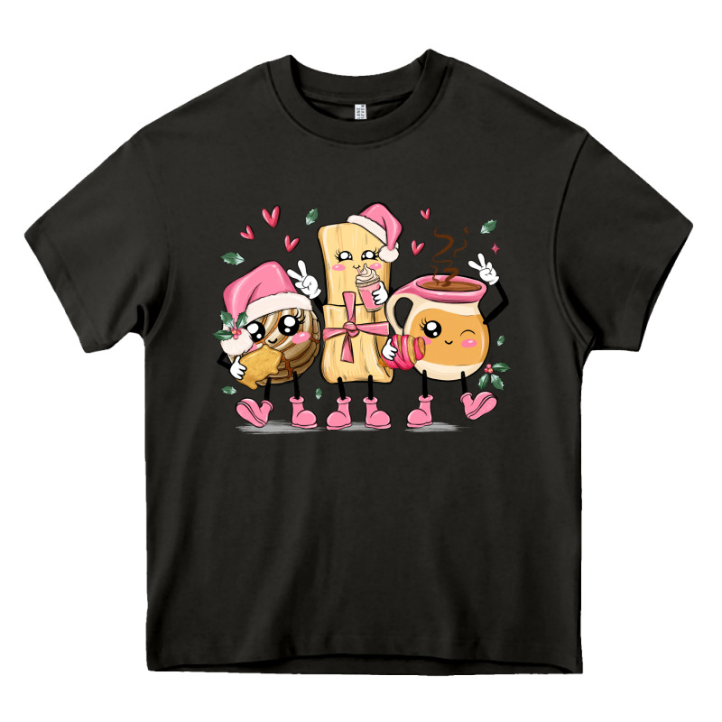 Mexican Christmas Pan Dulce Cartoon Characters Heavy Core Tee by MaliasSmallBusiness | Teevron