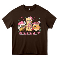 Chocolate Brown mexican christmas pan dulce cartoon characters Heavy Core Tee - MaliasSmallBusiness
