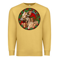 Antique Gold Spanish Goat Christmas Premium Sweatshirt - LillyAllenDesigns