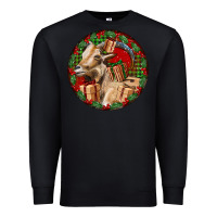 Black Spanish Goat Christmas Premium Sweatshirt - LillyAllenDesigns