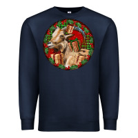 Navy Spanish Goat Christmas Premium Sweatshirt - LillyAllenDesigns