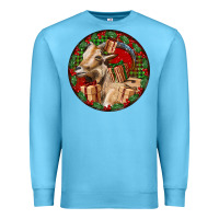 Ocean Blue Spanish Goat Christmas Premium Sweatshirt - LillyAllenDesigns
