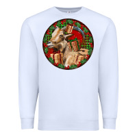 White Spanish Goat Christmas Premium Sweatshirt - LillyAllenDesigns