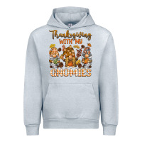 Heather Grey thanksgiving with my  gnomies Urban Hoodie - BarkalooDesign