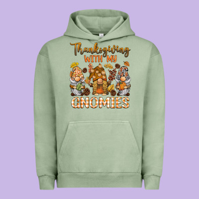 Thanksgiving With My  Gnomies Urban Hoodie Designed By Barkaloodesign