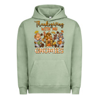 Pigment Oil Green thanksgiving with my  gnomies Urban Hoodie - BarkalooDesign