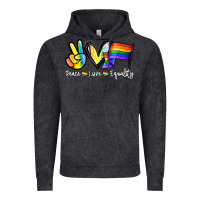 Vintage Black Peace love equality Vintage Hoodie - NancyCooperArtShop
