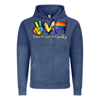 Vintage Denim Peace love equality Vintage Hoodie - NancyCooperArtShop