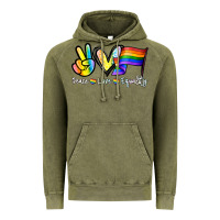 Vintage Olive Peace love equality Vintage Hoodie - NancyCooperArtShop