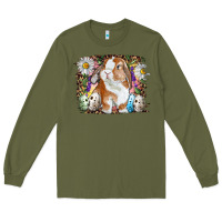 Easter Bunny With Quail Eggs And Daisy Long Sleeve Tee | Teevron