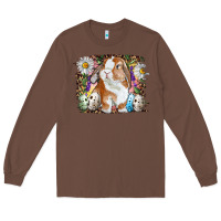 Chestnut Easter Bunny With Quail Eggs And Daisy Long Sleeve Tee - RanaPortraitStore