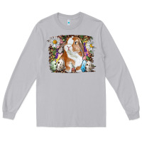 Moon Dust Easter Bunny With Quail Eggs And Daisy Long Sleeve Tee - RanaPortraitStore