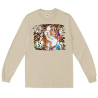 Mushroom Easter Bunny With Quail Eggs And Daisy Long Sleeve Tee - RanaPortraitStore
