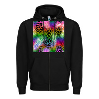 Black neon safari seamless pattern 2 Zipper Hoodie - BundleAndBundleShop