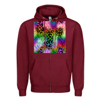 Burgundy neon safari seamless pattern 2 Zipper Hoodie - BundleAndBundleShop