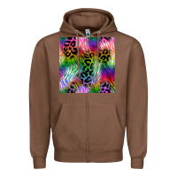 Chestnut neon safari seamless pattern 2 Zipper Hoodie - BundleAndBundleShop