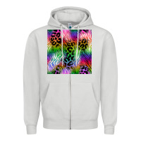 Dove Grey neon safari seamless pattern 2 Zipper Hoodie - BundleAndBundleShop
