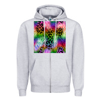 Neon Safari Seamless Pattern 2 Zipper Hoodie | Teevron