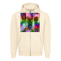 Sandshell neon safari seamless pattern 2 Zipper Hoodie - BundleAndBundleShop