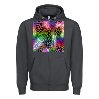Smoke neon safari seamless pattern 2 Zipper Hoodie - BundleAndBundleShop