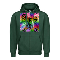 Sports Green neon safari seamless pattern 2 Zipper Hoodie - BundleAndBundleShop