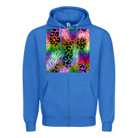 True Royal neon safari seamless pattern 2 Zipper Hoodie - BundleAndBundleShop