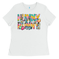 White Hunny Bunny Easter Ladies Tee - BundleAndBundleShop