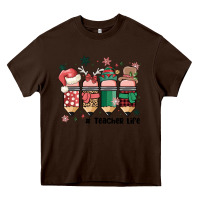 Chocolate Brown teacher christmas Heavy Core Tee - MaliasSmallBusiness
