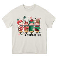 Cream teacher christmas Heavy Core Tee - MaliasSmallBusiness