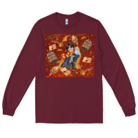 Burgundy wizard boy with magic items Long Sleeve Tee - TumblerDesignByShophia