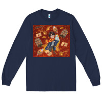 Navy wizard boy with magic items Long Sleeve Tee - TumblerDesignByShophia